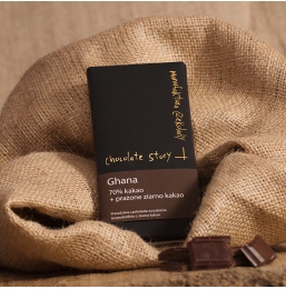 Czekolada 70% kakao z Ghany + Prażone Ziarno Kakao